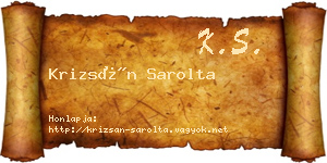 Krizsán Sarolta névjegykártya