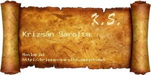 Krizsán Sarolta névjegykártya