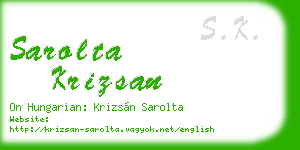 sarolta krizsan business card